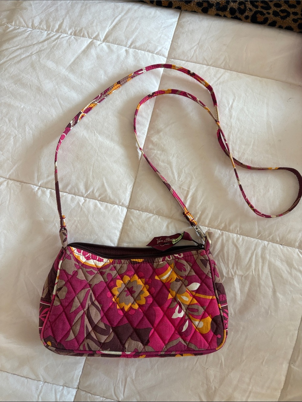 Vera Bradley Magenta & Yellow Floral Quilted Crossbody summer